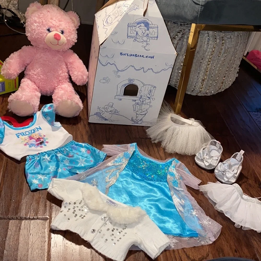 Build-A-Bear fur collar sequin cardigan sweater & white glittery silver skirt​​ - Picture 11 of 12